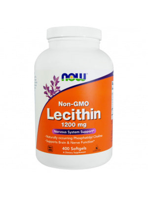 NOW Lecithin 1200 mg 400 softgels (фото, вид 1)