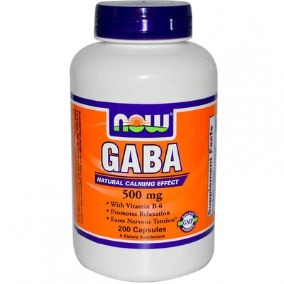 NOW GABA 500 mg 200 vcaps (фото, вид 1)