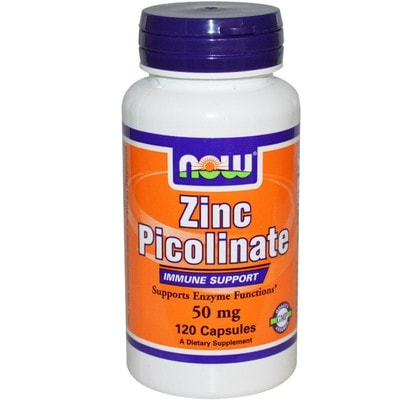 NOW Zinc Picolinate 50 mg 120 caps (фото, вид 1)
