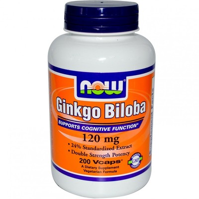 NOW Ginkgo Biloba 120 mg 50 caps (фото, вид 1)
