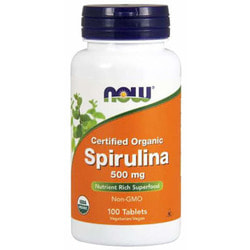 NOW Spirulina 500 mg 200 tabs. Вид 2