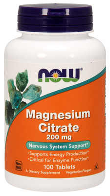 NOW Magnesium Citrate 200 mg 100 tabs (фото)