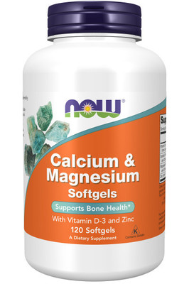 NOW Calcium & Magnesium + vit D 120 softgels*** (фото)