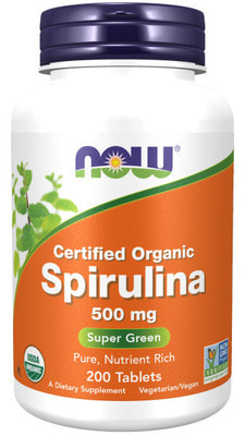 NOW Spirulina 500 mg 200 tabs (фото)