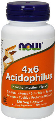NOW 4х6 Acidophilus 120 caps