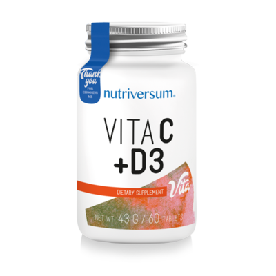 Nutriversum Vita-Vitamin C-500+D3 43 gr 60 tablets