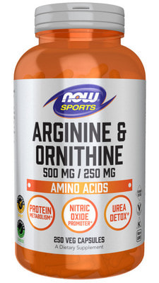 NOW Arginine&Ornithine 500/250 250 caps (фото)